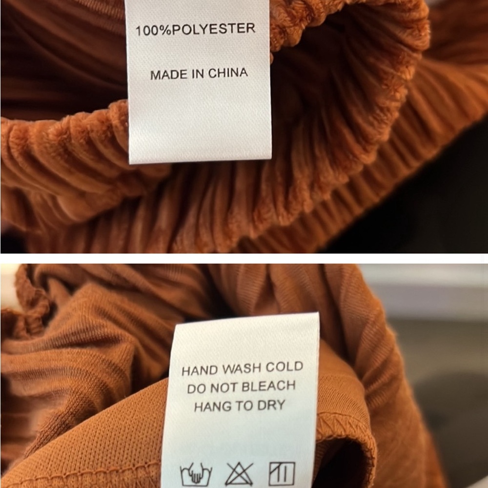 NEW Doe & Rae Pleated Suede Skirt in Rust Color Size Large - Picture 6 of 9